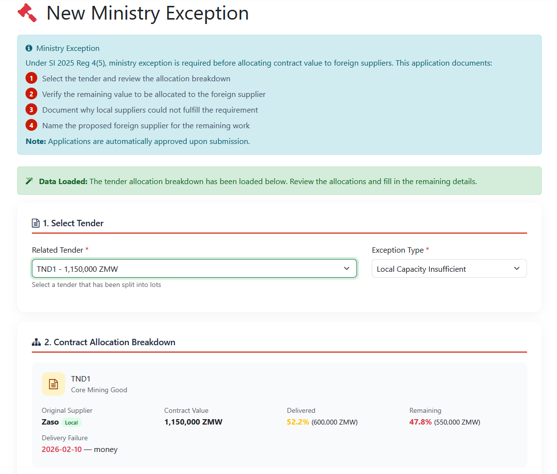 Applying for Ministry Exception